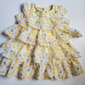 🔺🐝 Baby Girl Bumble Bee Ruffle Sun Dress🐝🔺